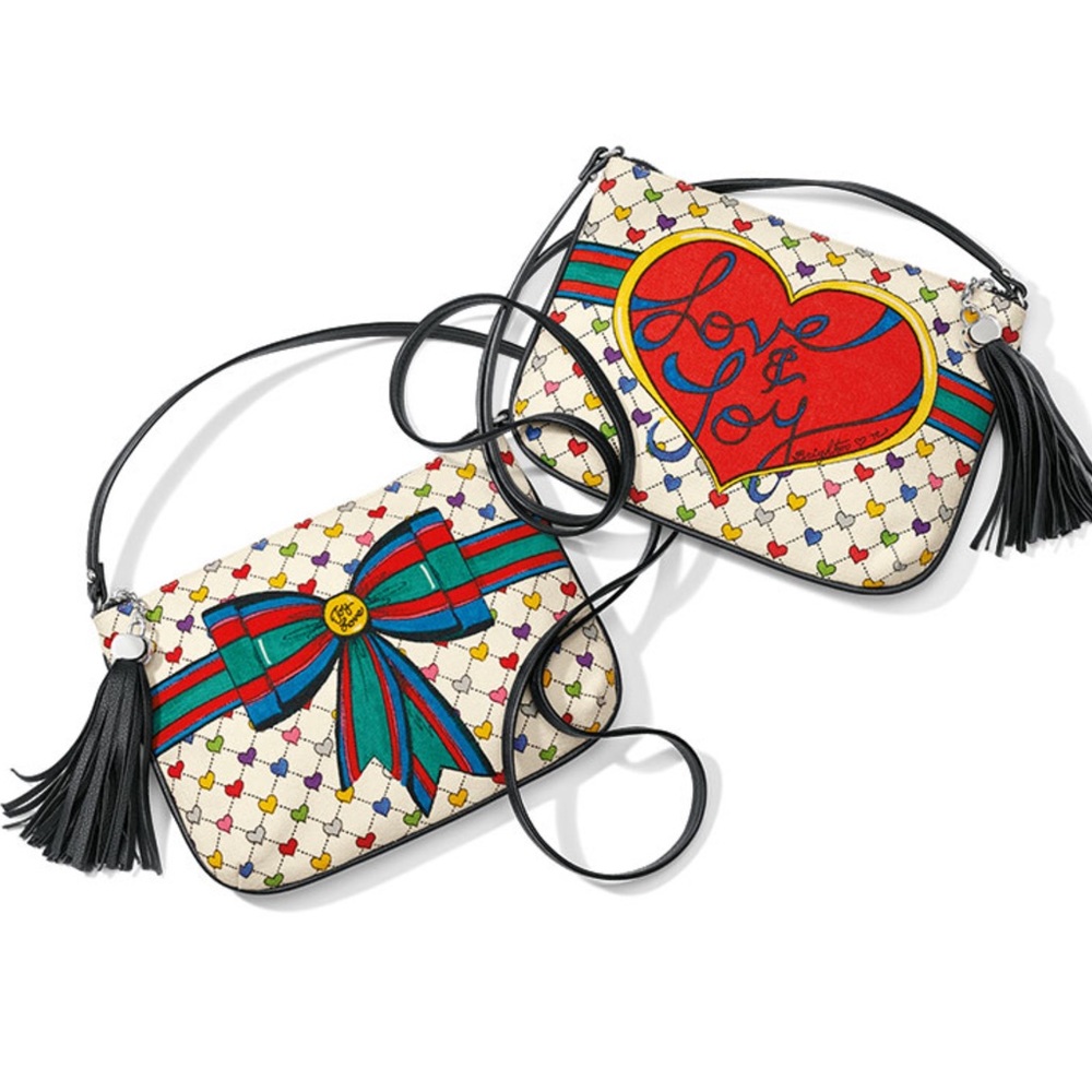Brighton Love & Joy Holiday Purse, Brighton Crossbody Heart Multicolored Joy Bag